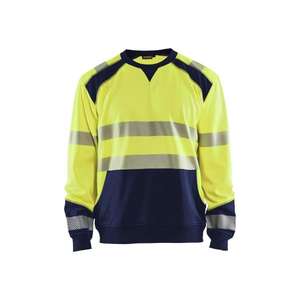 BLAKLADER - 354125283389XXL Sudadera Hi-Vis Amarillo/Azul marino-EAN 7330509609804 ROPA DE TRABAJO DE LA HI-VIS - Product Image 1