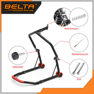 BELTA <span class=keywords><strong>Cavalletto</strong></span> Sollevatore Moto Regolabile di Alta Qualità con Maniglia Antiscivolo Rossa - Product Image 3