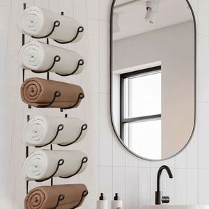 Porte-serviettes mural multifonctionnel en fer forgé pour salle de bain, design multicouche populaire pour cuisine, en métal, idéal pour le commerce transfrontalier - Product Image 1
