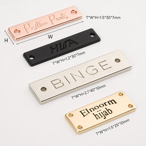 Kostenlose Muster für Bekleidungsaccessoires: Metall-Taschen-Bikini-Logo-Anhänger, aufnähbare Metall-Kleideretiketten, individuell gestaltete Metall-Markenlogo-Etiketten für Bademode - Product Image 4