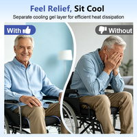 Coussin de siège en gel pour fauteuil roulant, pour soulager la pression, coussin de siège en mousse à mémoire de forme pour la sciatique, coussin orthopédique pour chaise de bureau
