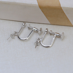 Boucles d'oreilles fantaisie amovibles en argent S925 pour femme, avec 6 à 10 perles incrustées, 954 boucles d'oreilles vides avec fil de bijouterie - Product Image 3