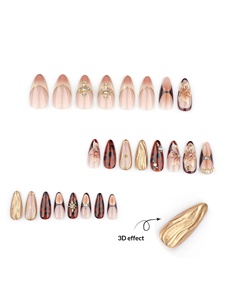 Faux ongles en forme de <span class=keywords><strong>fleur</strong></span> 3D, Maillard Hawksbill Wear Armor Cross Wearing Short Almond, modèle JP3647 - Product Image 2