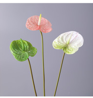 Y-H217 Vente en gros de fleurs artificielles Anthurium imprimées en 3D, fleurs artificielles Anthurium vertes, blanches et rouges