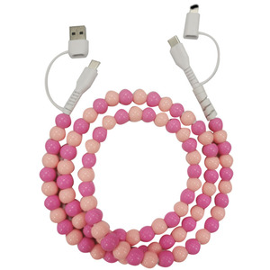 Cáp sạc nhanh đa năng <span class=keywords><strong>4</strong></span> trong 1 kiểu dáng thời trang bằng hạt acrylic, loại mới, đầu USB Type-C, dùng được cho máy tính - Product Image 2