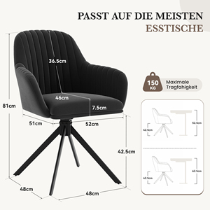 Modern Ribbed Velvet Upholstered Dining Chair with Durable Eco-Friendly Tufted Design Metal Legs <b>Lightweight</b> for Home Furniture - Product Image 3