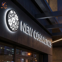 Enseigne LED 3D personnalisée en métal étanche rétroéclairée pour vitrine, bureau, commerce de détail, restaurant, salon de coiffure, salle de sport, affichage de logo