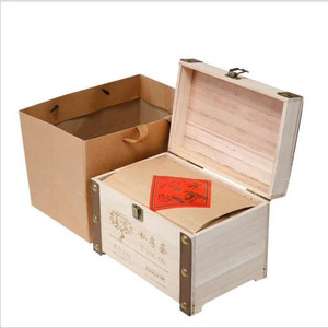 กล่องชาไม้สนทรงสี่เหลี่ยมผืนผ้า กล่องเก็บชาทำมือ - Product Image 2