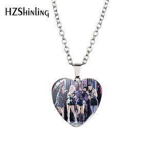 Personnalisé coréen idole groupe coeur <span class=keywords><strong>jennie</strong></span> <span class=keywords><strong>rose</strong></span> lisa coeur pendentif célèbre chanteuse collier ras du cou pour fille - Product Image 3