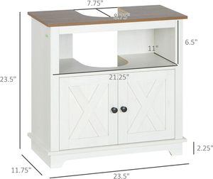 Freestanding Farmhouse Bathroom Vanity Cabinet U-Shape Cutout for Plumbing Double X Shutter <strong>Doors</strong> Storage Sink Base Cabinet - Product Image 2