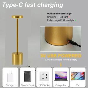 Simple Touch Sensor <b>LED</b> <b>Table</b> Lamp Rechargeable Desk Lamp 3Colors Adjustable <b>Bedside</b> Creative Ambient Light Bar Room Decor Light - Product Image 3