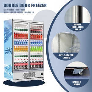 Thương mại siêu thị hiển thị tủ lạnh duy nhất Đôi Ba cửa kính Tủ lạnh thẳng đứng nước giải khát làm mát - Product Image 1