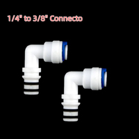 Raccord coudé à connexion rapide 1/4" à 3/8", double joint torique, anti-fuite, pour boîtier de filtre à eau, connecteur de membrane RO