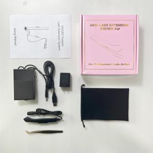 Kit professionnel de pinces à cils en métal <span class=keywords><strong>avec</strong></span> <span class=keywords><strong>lampe</strong></span> de durcissement UV et pédale, pointe pointue pour extensions de cils - Product Image 5
