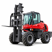 Chariot élévateur tout-terrain de nouvelle conception, 4 tonnes, charge nominale de 4000 kg, 4x4, articulé, pour terrains accidentés, avec moteur amélioré de 65 kW