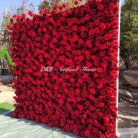 Fabrikpreis Künstliche Rote Rosenwand Elegante Hochzeits- & Eventdekoration mit Künstlichen Seidenblüten-Dekorationen