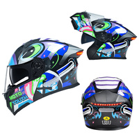 Nouveaux phares arrière LED intelligents, casques de moto à double visière, casque modulaire, logo personnalisé, casque ABS, vente en gros d'usine DOT
