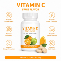 Comprimés de Vitamine C Formule Naturelle Renforce la Barrière Immunitaire Antioxydant Nourrit la Peau Marque Privée OEM ODM Approvisionnement en Gros