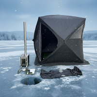 Tente de sauna de pêche sur glace Warmfire quatre saisons en tissu Oxford triple couche avec grande fenêtre, une chambre, ouverture rapide et automatique, durable
