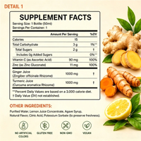 Nutrtech Root Rise Immunity Wellness Shot Curcuma Gingembre Stimulant Sans Sucre Sans Caféine Faible Teneur en Matières Grasses Infusé au Café 50ml