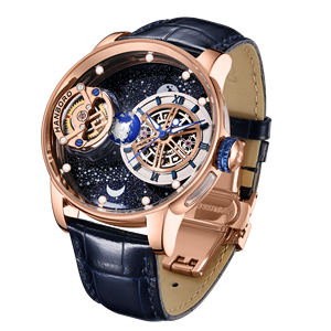 Erkekler İçin Celestial Serisi Tam Otomatik İçi Boş Mekanik Saat Çift Mekanizmalı Erkek Kişiselleştirilmiş Moda Benzersiz Mekanik Saat - Product Image 3