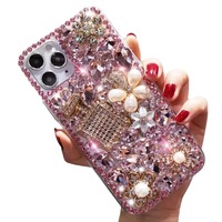 Étuis de téléphone en acrylique anti-choc et anti-poussière avec strass de luxe pour iPhone 13/12/11 16 15 17 Pro Max XR XS X Max