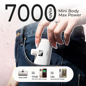 <span class=keywords><strong>Power</strong></span> <span class=keywords><strong>Bank</strong></span> Portatile LISEN con Batteria da 7000mAh e Display Digitale per Cellulari USB-C, Compatto e Veloce per il Pendolarismo Quotidiano - Product Image 6
