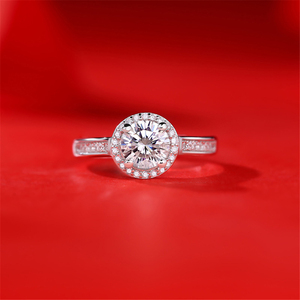 Bague CANNER 1 carat en argent S925 plaqué platine avec moissanite, modèle élégant pour femme, ajustable - Product Image 4