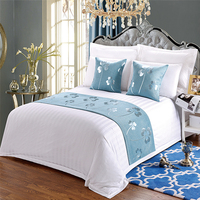 Design moderne Couvre-lit à motif géométrique Écharpe de chemin de lit en polyester écologique pour lits simples King Size pour la décoration d'hôtel