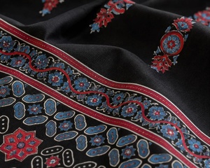 Black Cotton Bedsheet Set King Size <b>Flat</b> Sheet with 2 <b>Pillow</b> Covers Traditional Indian Floral Bedding Soft Cotton Home Decor - Product Image 5