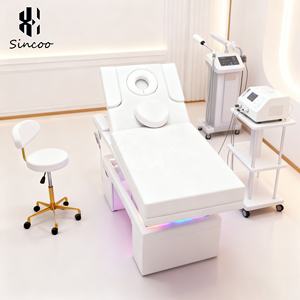Fabricante de cama de masaje eléctrica para salón de belleza LED atmósfera luz 3 motores función ajustable cama de belleza eléctrica - Product Image 3