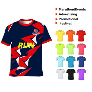 เสื้อยืดผู้ชายแบบแห้งเร็วสำหรับวิ่งมาราธอน ลายพิมพ์แบบซับลิเมชั่น เสื้อแข่งวิ่ง เสื้อวิ่งแบบแห้งเร็ว ระบายอากาศได้ดี เสื้อทีมวิ่งมาราธอน แบบสั่งทำ - Product Image 2
