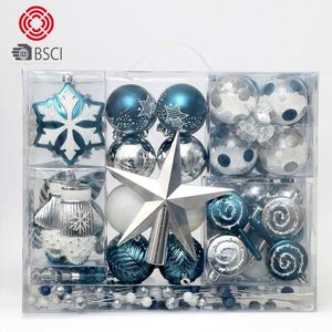 Boules de Noël en plastique brillantes mates artificielles les plus vendues, 8 cm, décorations pour arbre - Product Image 2