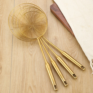 Passoire en acier inoxydable doré Zhanxing, 2 tailles, pour cuisine, friture, égouttage, filtre pour fondue, outil de cuisson - Product Image 4
