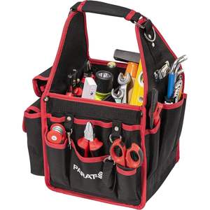 กระเป๋าเครื่องมือพารัท 21 ช่อง ทำจากไนลอน สายสะพายไหล่ปรับได้ สีแดง กระเป๋าแบบดัฟเฟิลหลายช่อง - Product Image 3