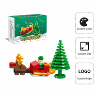 Ensemble de blocs de construction de train de Noël personnalisé, jouet de construction STEM personnalisé, briques DIY OEM, kit de modèle de vacances, cadeau pour enfants