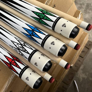 Taco de billar americano negro de 8 y 16 pies, de doble sección, de madera de arce, para billar de nueve bolas, duradero. - Product Image 1