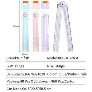 Righello pieghevole trasparente della scala dello studente della scuola di 30cm comodamente portatile per uso quotidiano - Product Image 5