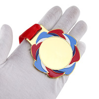 Médaille sportive personnalisée en alliage de zinc électroplaqué, émail souple, or, argent, bronze, vierge, avec ruban, pour compétition, championnat, souvenir