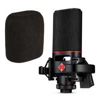 Microphone de studio professionnel FANGDONG 48V cardioïde XLR avec suspension antichoc en métal de 25 mm pour diffusion, karaoké et jeux, style bureau