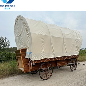 Venta caliente Turismo Horse Drawn Wagon Camper Wagon tienda <span class=keywords><strong>de</strong></span> campaña/Tienda familiar <span class=keywords><strong>de</strong></span> lujo al aire libre Conestoga Wagon Carriage - Product Image 6