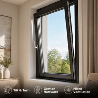 Fenêtre à battant en aluminium à rupture de pont thermique, double vitrage insonorisé, moustiquaire magnétique, certifiée Energy Star, pour usage résidentiel