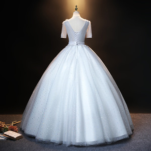 Student Performance Exam Long Stage Costume Solo Vocal Dress Women Polyester Long Skirt Straps Stage Performance - Product Image 3