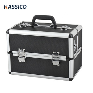 Metal Aluminum Fishing Case Rugged Tackle, Aluminum Tool Box Case with Cantilever Tray