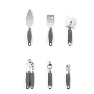 Stainless Steel Kitchen Tool Set 6 Pieces Multifunction Cooking Utensils With Rubber Handle For Pizza Spatula Bottle Opener Can - Product Image 5