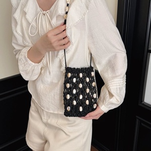Ins Hot Sale Fashion All-match Popular Woven Single Shoulder Crossbody Phone <strong>Bag</strong> Summer Nylon Rope <strong>Solid</strong> Color Polyester New <strong>Bag</strong> - Product Image 1