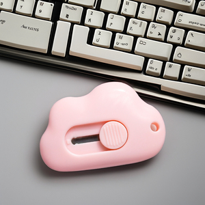 Adorable Tiny Cloud Retractable <strong>Paper</strong> <strong>Cutter</strong> Plastic Box <strong>Cutters</strong> Letter Opener For Key Chain Pocket Bag DIY Projects For Gift - Product Image 3