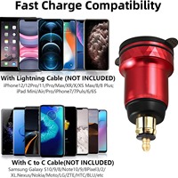 Chargeur rapide étanche pour moto 12V avec port USB Type-C, adaptateur d'alimentation 4.2A, prise DIN pour noir