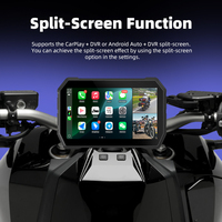 GPS para Motocicleta, Navegación Impermeable con Pantalla IPS de 5 Pulgadas 854*480, DVR, TPMS, Monitor Inteligente Inalámbrico con Android Auto