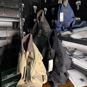 سترة عمل رجالية أمريكية جديدة لعام 2025 من كارهارت J97 ديترويت، معطف شتوي ثقيل الوزن مغسول 100% قطن - Product Image 4